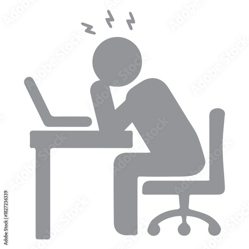 stressed at desk icon