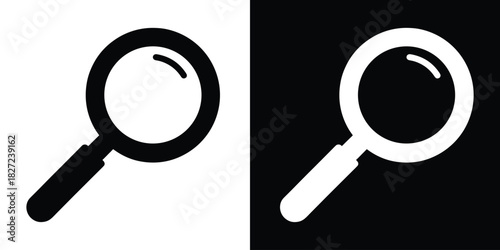 magnifying glass silhouette, magnifying glass icon vector