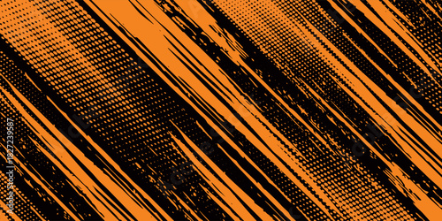 orange black brush Car sticker wrap pattern banner abstract sporty lines black orange color combination grunge brush modern pattern racing motorsport design.vector illustration. eps 10