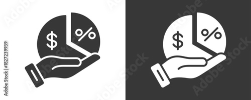 Profit Margin Icon Set Vector Collection Isolated In Black And White