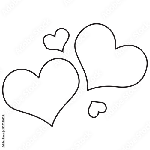 Outline Love Hearts Design