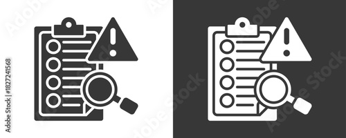 Risk Assessment Icon Set Vector Collection Isolated In Black And White