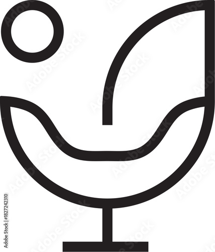 Sofa chair furniture line art outline logo design icon symbol vector eps 