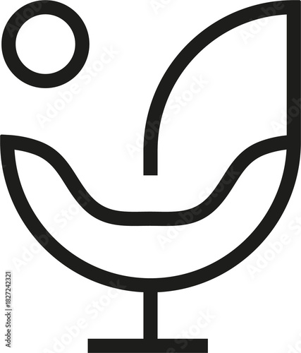 Sofa chair furniture line art outline logo design icon symbol vector eps 