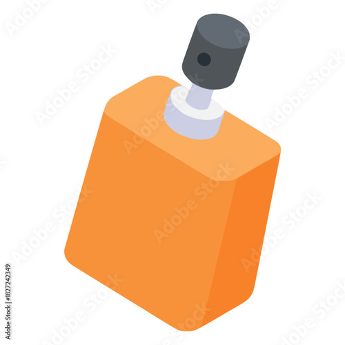 Cosmetic perfume bottle fragrance flat color vector illustration template design