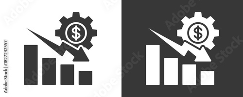 Depreciation Icon Set Vector Collection Isolated In Black And White