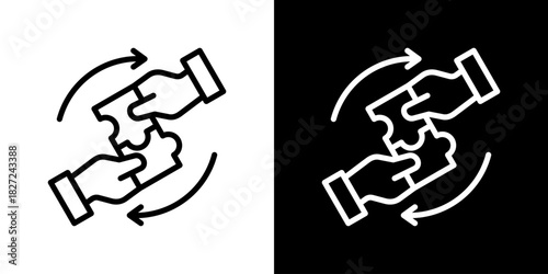 Synergy Icon Vector Illustration. Fresh Line Design Built For Creative Flexibility In Light And Dark Versions.