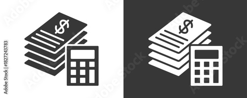 Balance Sheet Icon Set Vector Collection Isolated In Black And White