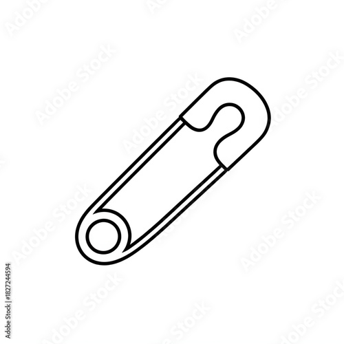 Safety pin coloring page line art