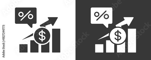 Growth Rate Icon Set Vector Collection Isolated In Black And White