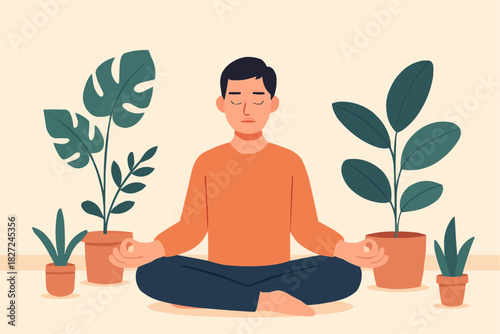 Introvert Meditation Vector