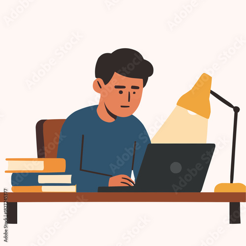 Minimalist Introvert Workspace Vector