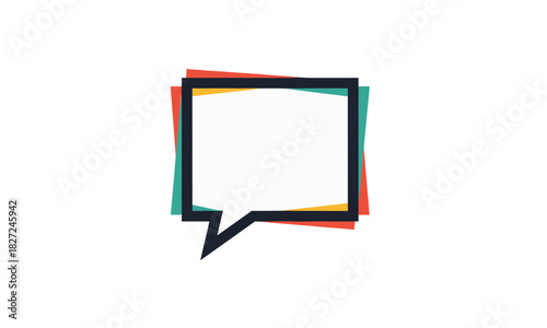 Dynamic speech bubble design element for modern communication and creative projects, vibrant colors, perfect for social media and web design, scalable graphic