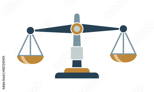 Justice scales symbol for legal fairness, balance, and law, ideal for courts, lawyers, and legal professionals, originally a vector graphic, now in PNG format