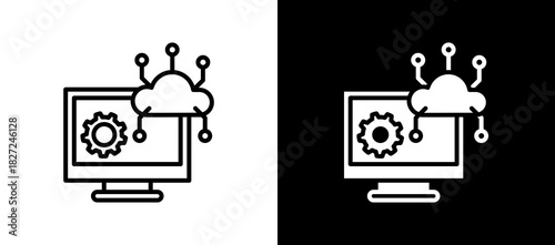 Cloud Computing blackwhite icon