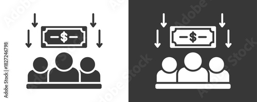 Annual Bonus Icon Set Vector Collection Isolated In Black And White