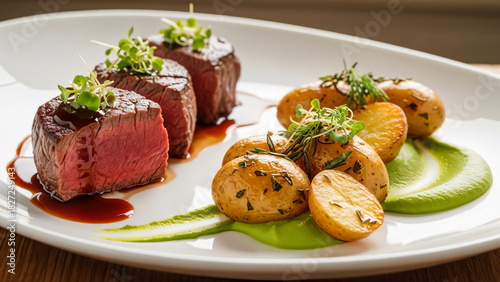 Gourmet meat and potato dish fifteen