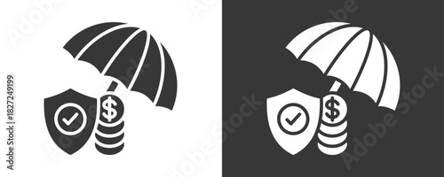 Insurance Icon Set Vector Collection Isolated In Black And White