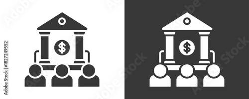 Banking Icon Set Vector Collection Isolated In Black And White
