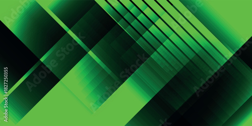 A modern abstract background with dynamic intersecting diagonal lines in shades of vibrant green and black, creating a sense of depth and movement.
