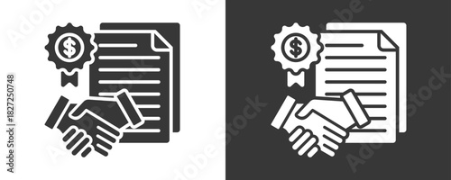 Bond Icon Set Vector Collection Isolated In Black And White