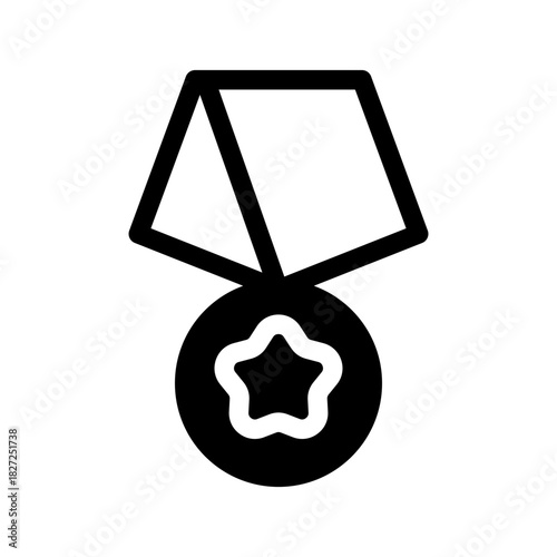 Military Medal Icon Vector Symbol Design Illustration