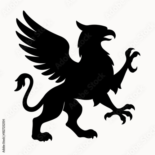 Simple silhouette vector illustration of a Griffin in clean bold style