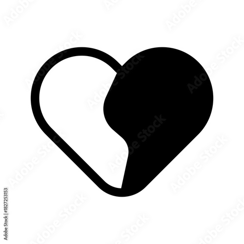 Broken Heart Icon Vector Symbol Design Illustration