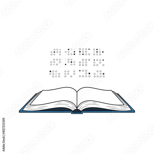 Open book with Braille text representing accessibility and education.