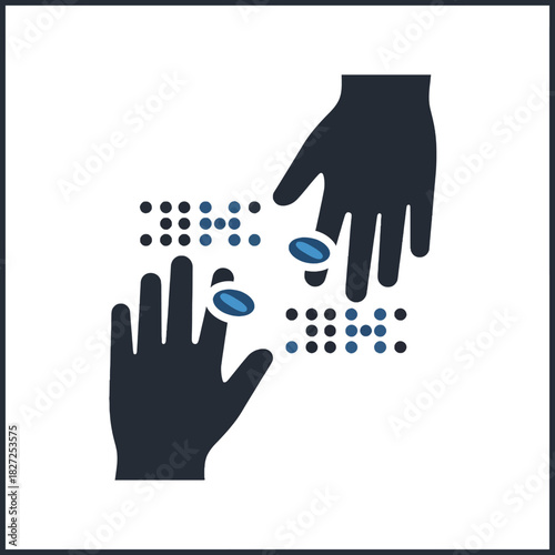 Hands Reading Braille - Accessibility and Inclusion for the Visually Impaired.