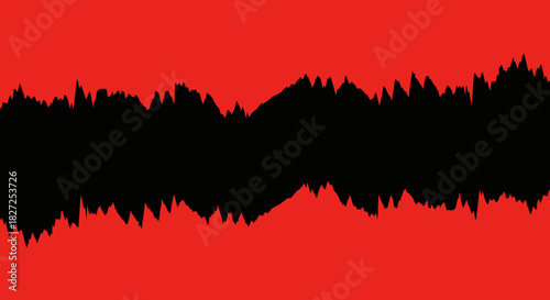 Abstract Red and Black Ripped Paper Background with Jagged Edges.