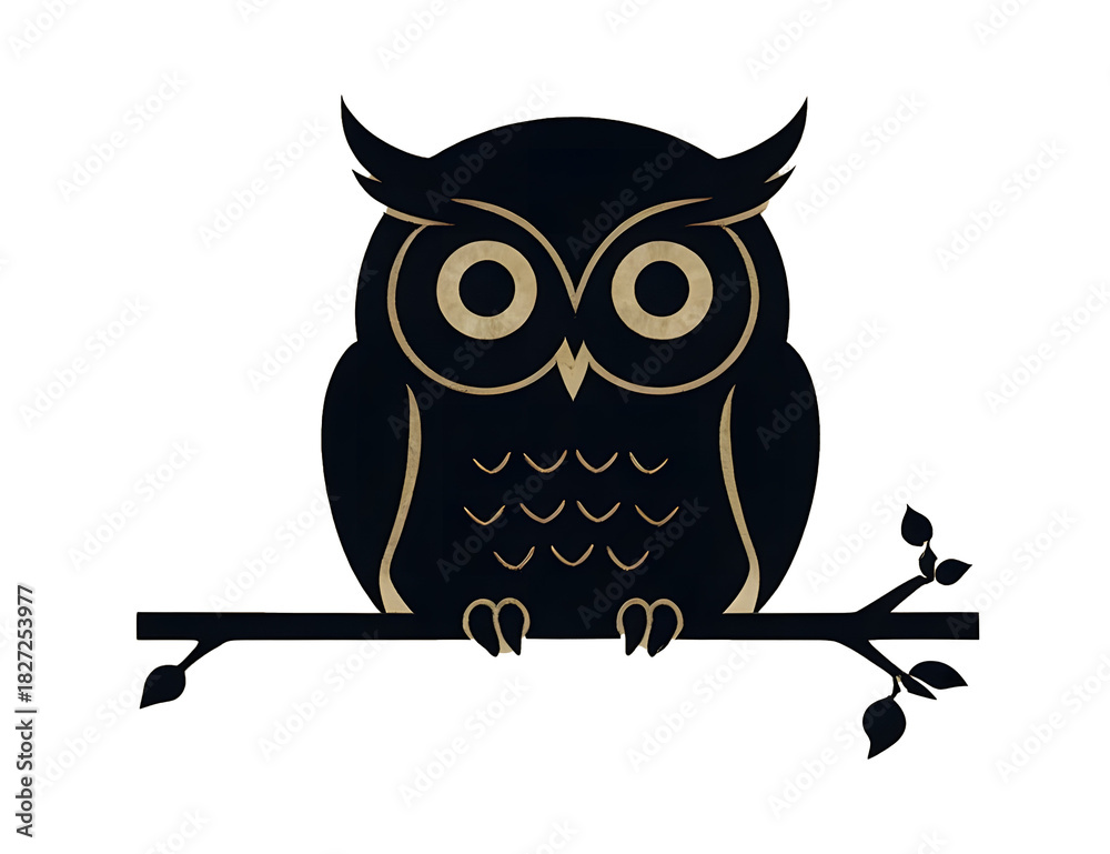 Obraz premium owl shadow on branch