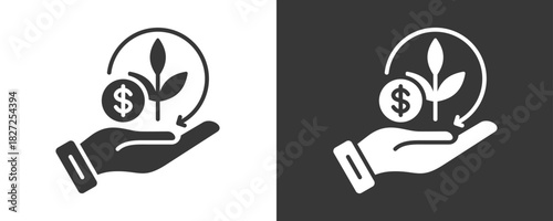 Return On Investment Icon Set Vector Collection Isolated In Black And White