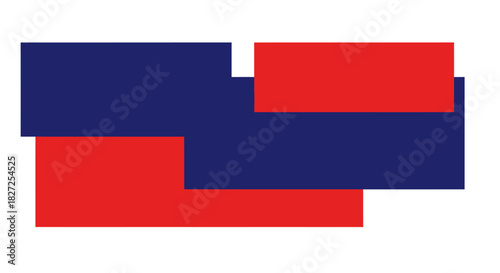 Abstract Red and Blue Rectangles Overlapping.