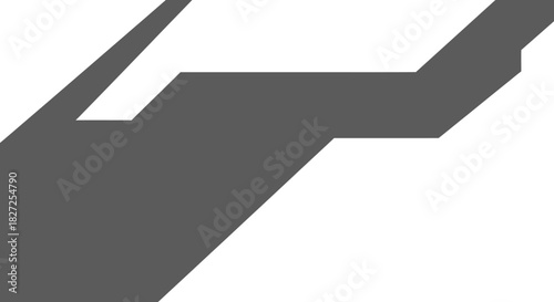 Abstract geometric shadow on a white background creating a dynamic and modern visual effect.