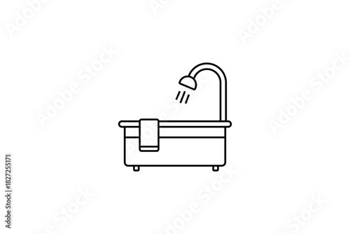 Bathtub icon template black color editable Bathtub icon 

