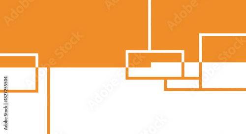Abstract Geometric Orange and White Pattern.