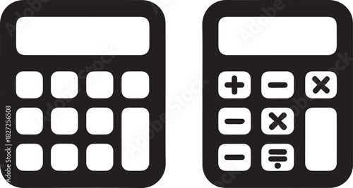 calculator icon pair office finance education and interface concept