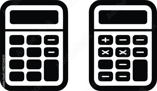 calculator flat icon duo keypad and math operation symbols
