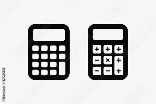 calculator icon set two calculator icons with arithmetic symbols