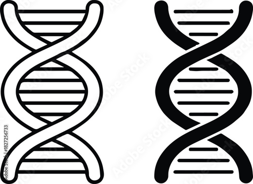 dna double helix vector icon set for science and education