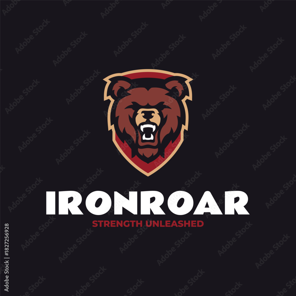 Obraz premium Mascot Bear Head Logo Design