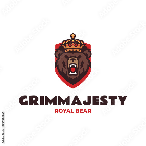 Mascot King Bear Logo Design