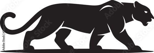 panther animal silhouette badge wildlife predator strength vector