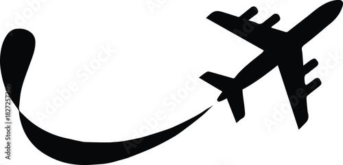 airplane vector logo loop trail aviation and travel emblem