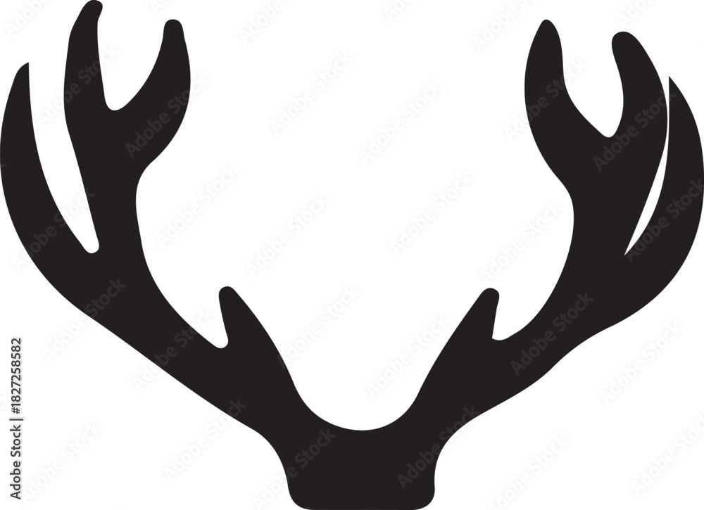 Fototapeta premium Moose Wildlife Silhouette Pattern with Forest Animals and Nature Elements