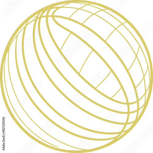 Abstract Golden Globe With Grid Lines world earth