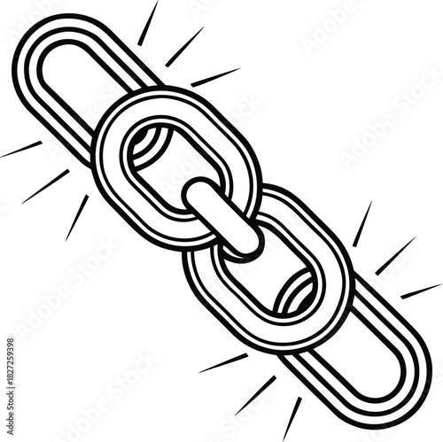 Black and White Chain Link Icon with Sparkles connection