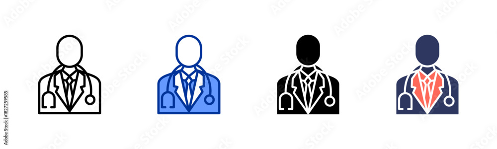 Obraz premium Doctor icon set multiple style collection
