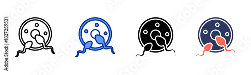Fertilization icon set multiple style collection